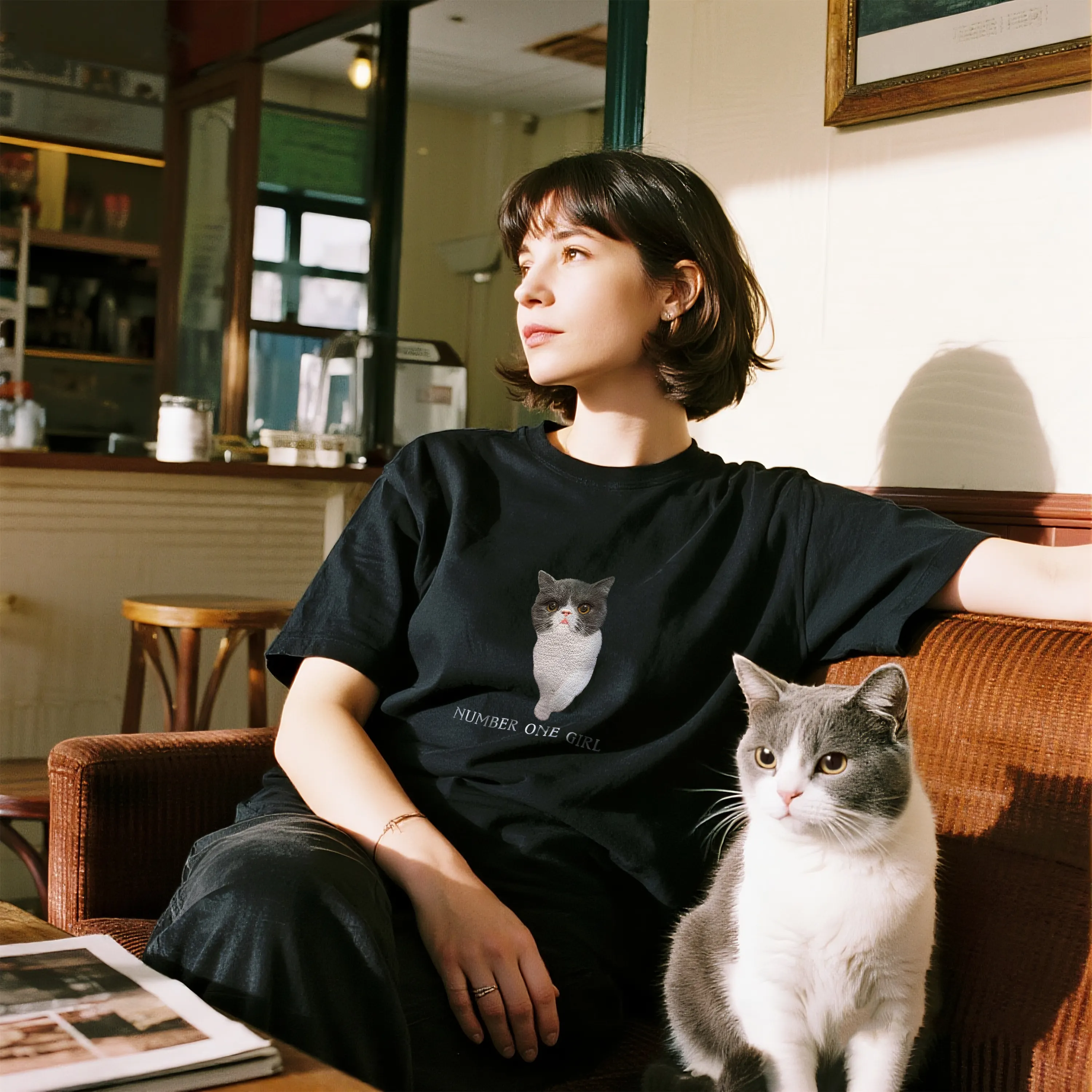 Custom Pet Embroidered T-Shirt - Front Chest/Back - hover view Custom Pet Embroidered T-Shirt - Front Chest/Back - hover view