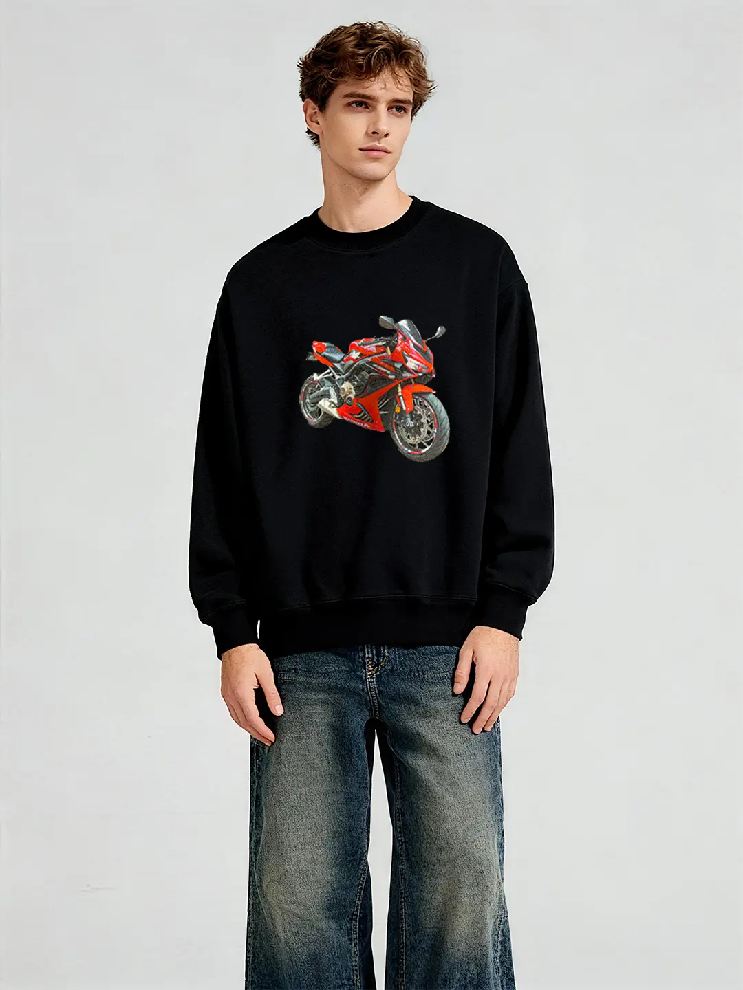 Embroidered Car Sweatshirt - Front Chest/Back - hover view Embroidered Car Sweatshirt - Front Chest/Back - hover view