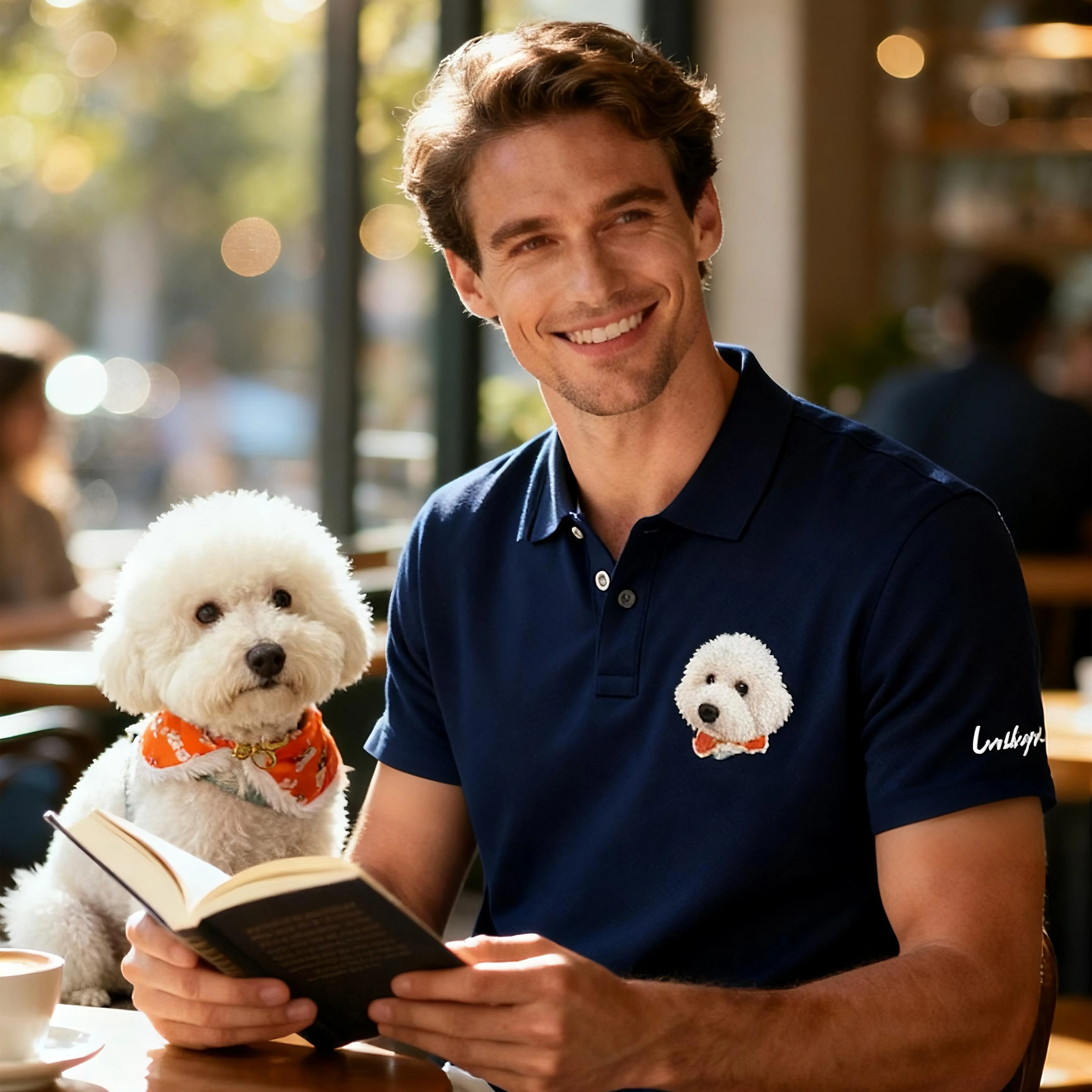 Custom Pet Embroidered Polo Shirt - Left Chest - hover view Custom Pet Embroidered Polo Shirt - Left Chest - hover view