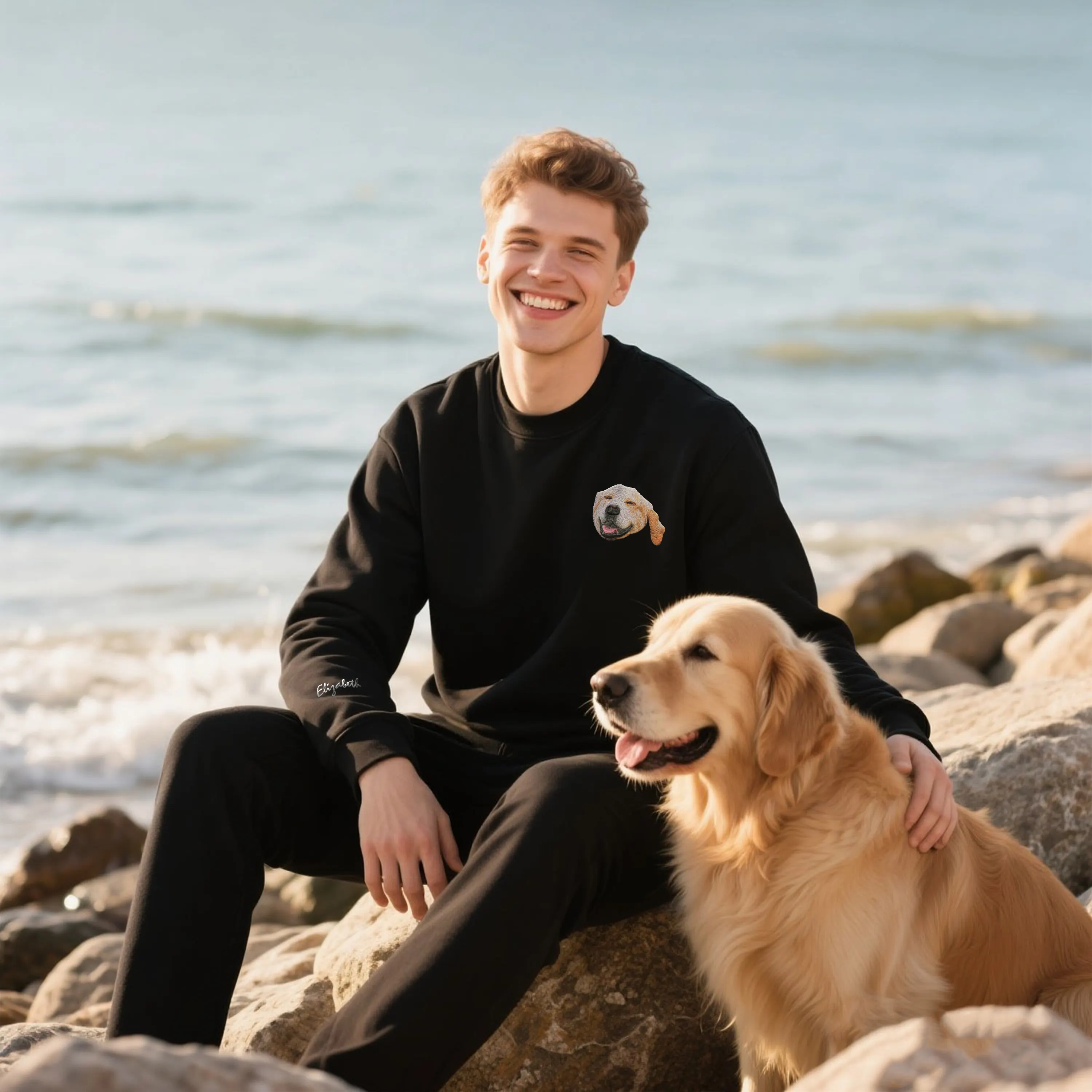 Custom Pet Embroidered Sweatshirt - Left Chest - hover view Custom Pet Embroidered Sweatshirt - Left Chest - hover view