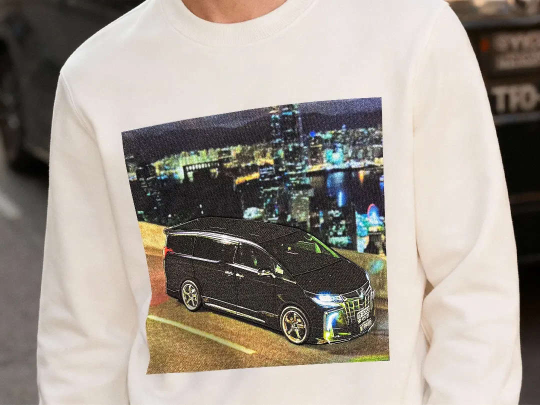 Fleece Car Embroidered Sweatshirt - Front Chest/Back Fleece Car Embroidered Sweatshirt - Front Chest/Back