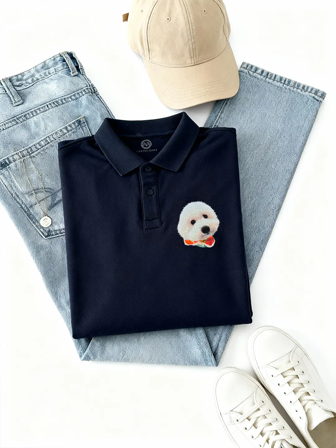 Custom Pet Embroidered Polo Shirt - Left Chest Custom Pet Embroidered Polo Shirt - Left Chest