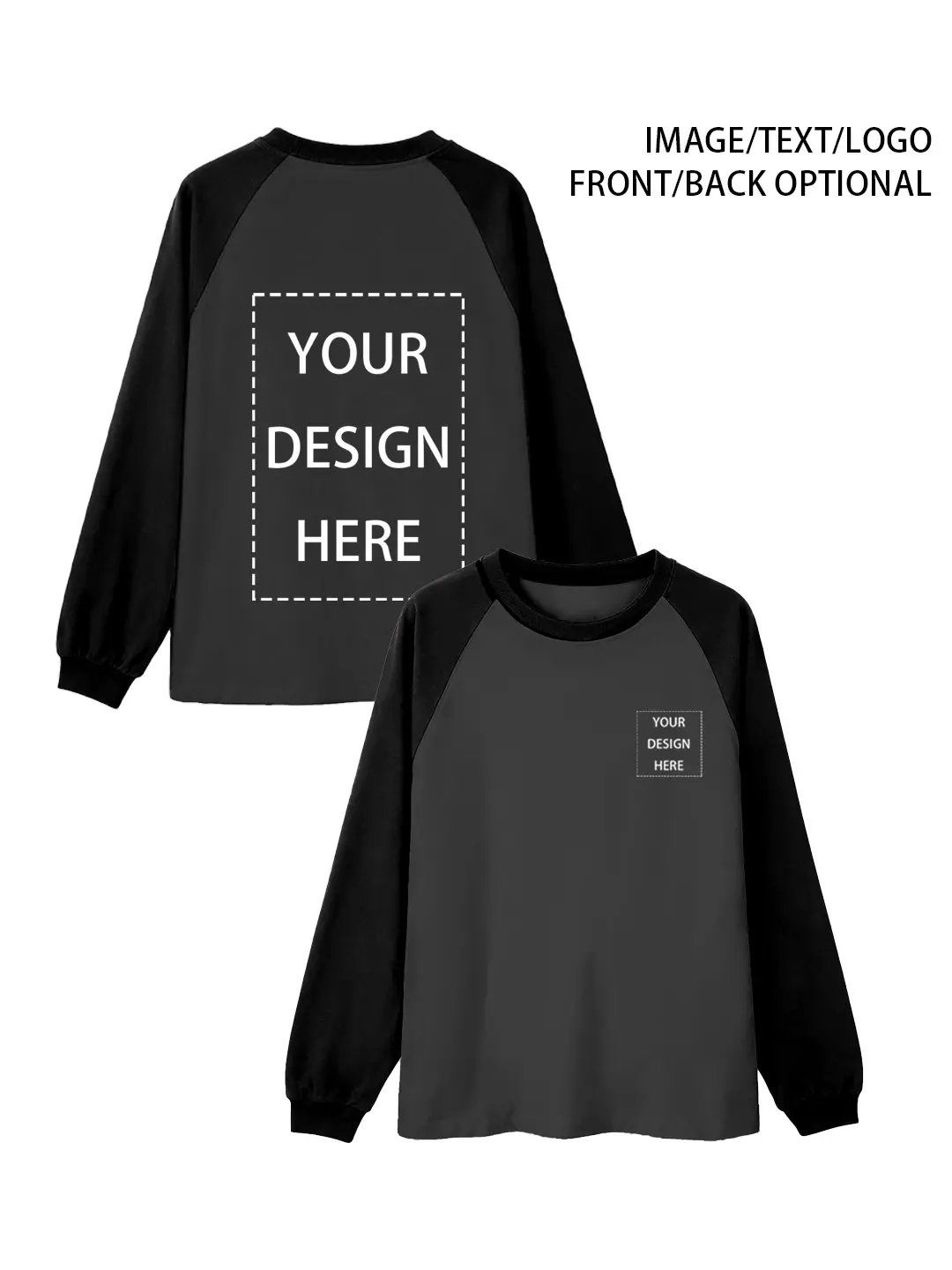 Unisex Raglan Long Sleeve T-Shirt - hover view Unisex Raglan Long Sleeve T-Shirt - hover view