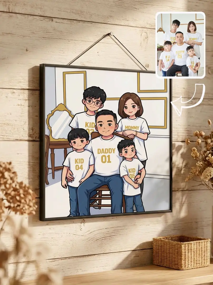 Custom Cartoon Canvas Art – Turn Your Photo Into Art - hover view Custom Cartoon Canvas Art – Turn Your Photo Into Art - hover view