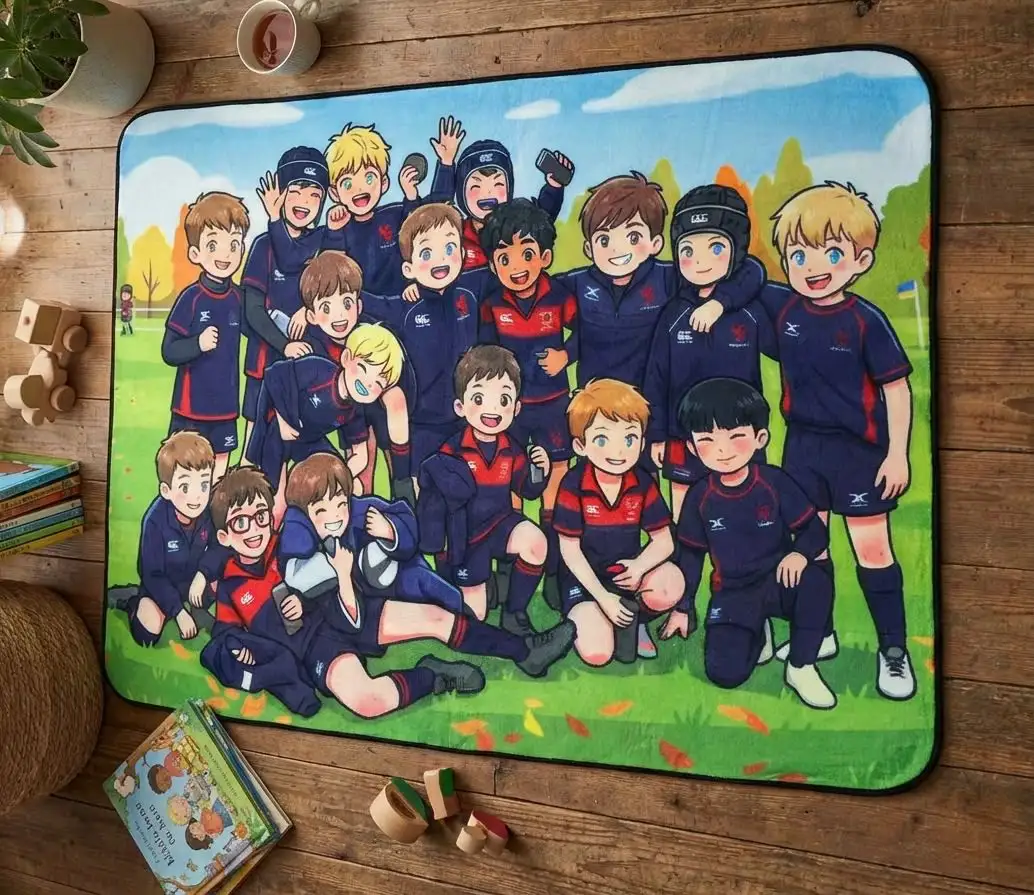 Custom Cartoon Photo Rug – Personalized Gift & Home Décor Custom Cartoon Photo Rug – Personalized Gift & Home Décor