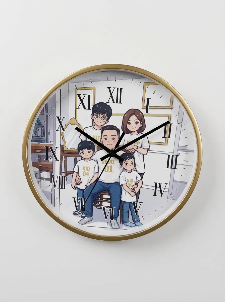Custom Cartoon Wall Clock – Turn Your Photo into a One-of-a-Kind Gift - hover view Custom Cartoon Wall Clock – Turn Your Photo into a One-of-a-Kind Gift - hover view
