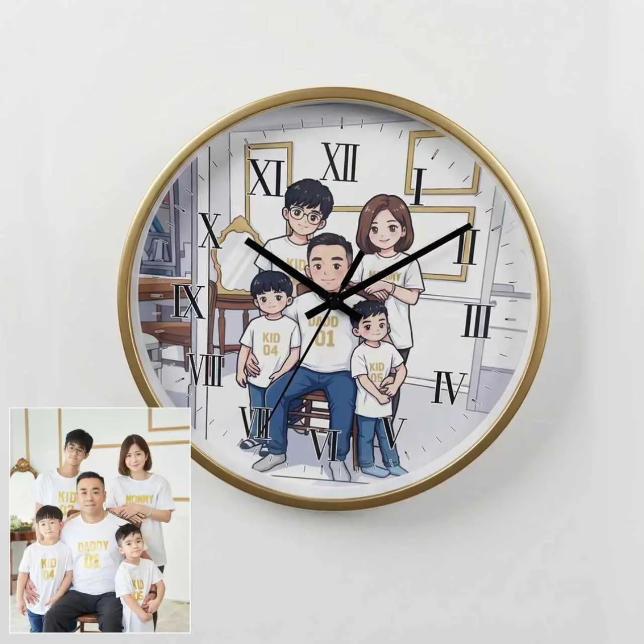 Custom Cartoon Wall Clock – Turn Your Photo into a One-of-a-Kind Gift Custom Cartoon Wall Clock – Turn Your Photo into a One-of-a-Kind Gift